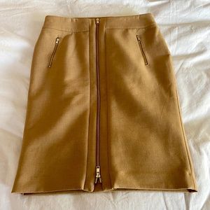 Ann Taylor Tan Pencil Skirt with Zipper Detail